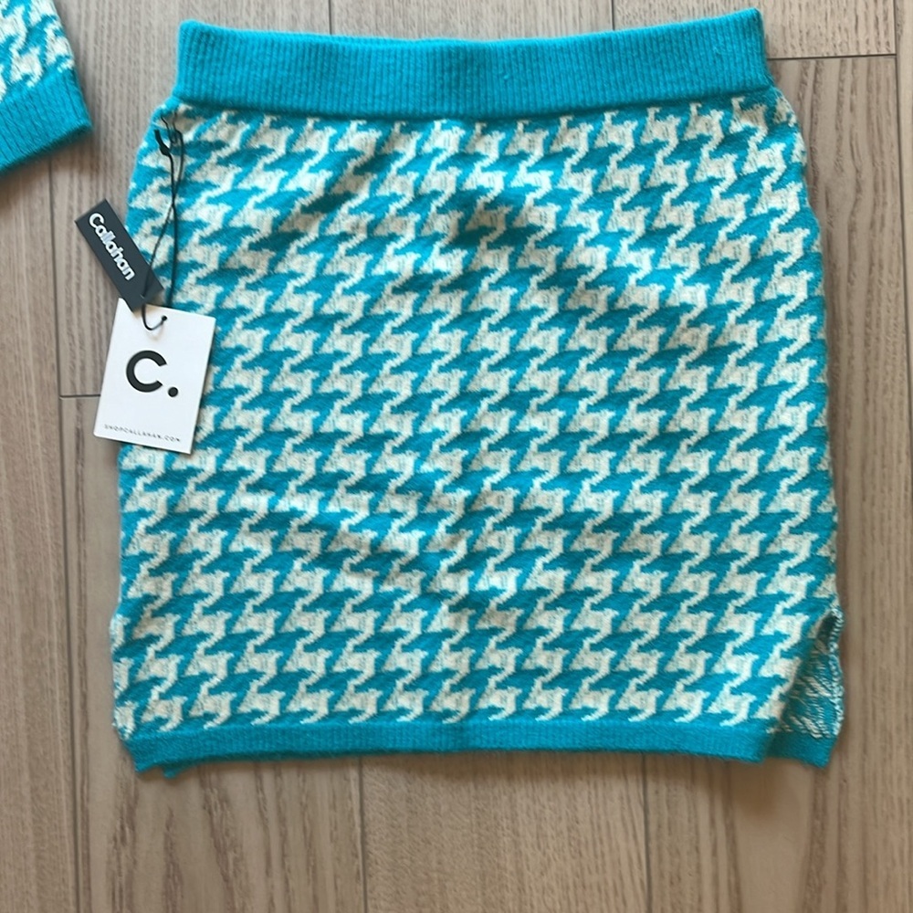 NWT Callahan x Revolve Top & Skirt Set in Argyle Blue - Picture 3 of 7
